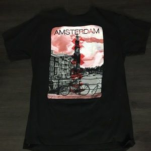 Black Amsterdam logo’d tee - size large - like new